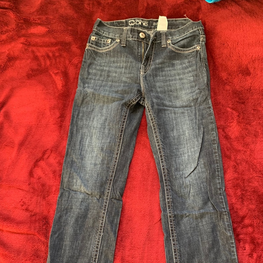🔥2 For $15🔥 Slim Straight dark wash blue/gray Jeans